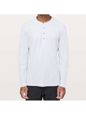 Lululemon Shift Stitch Henley Heathered Core Ultra Light Grey